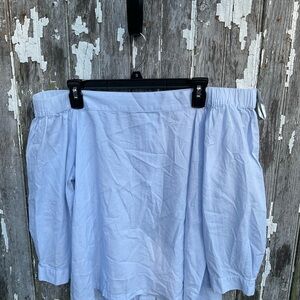 LOFT Sky Blue Off-Shoulder Top